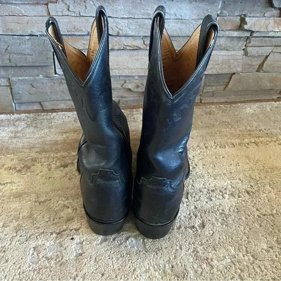 Ariat Men’s Vintage Black Leather Cowboy Boots Embroidered Western 34601: 9D main image 5